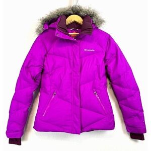 COLUMBIA Womens M Winter Lay 'D' Goose Down Snow Ski Omni-Heat Jacket Parka